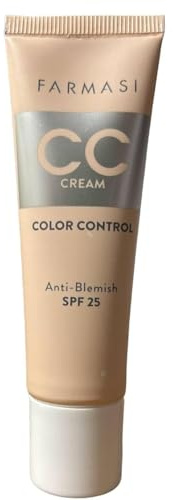 FARMASi CC Color Control Cream, Natural & Flawless Finish, Lightweight Color Correcting Coverage, Enriched with Multimineral, SPF 25, All Skin Types, 1 fl oz, 06 Deep