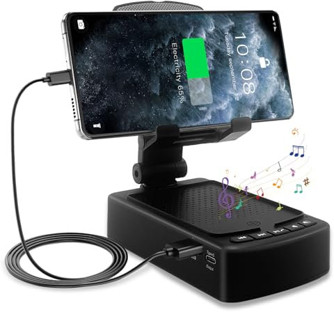 CIGAA Gifts For Men Birthday Present 3-In-1 Bluetooth Speaker Phone Stand Dad Birthday Gifts For Mens Gifts Clearance Portable Charger Foldable Phone Holder & Speaker Gadget For Men