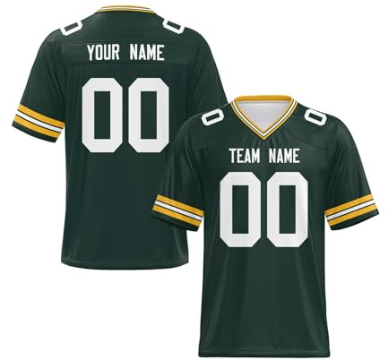 EZJOBLA Personalisierte Fußball-Trikots für Herren Personalisiertes Trikot Personalisierbar American Football Trikots hinzufügen Teamnamennummer Damen Jugend A22