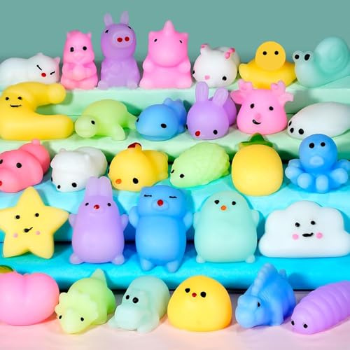 Afufu Mochi Squishy Juguetes Mini Kawaii Squishies Aleatorio 30 Set, Juguete Antiestres para Niños 4-12 Años, Regalo Cumpleaños Chicas Niñas Calendario de Adviento Detalles Fiestas