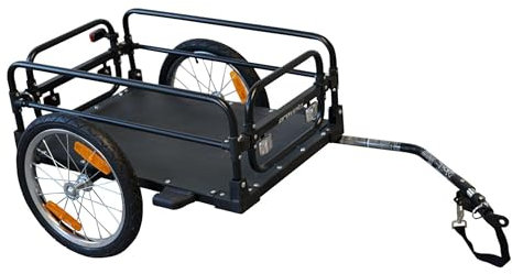 Provelo Fahrradanhänger Klappbar Transporthänger schwarz Lastenhänger
