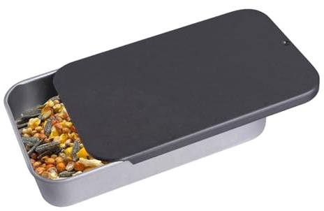 Jouets d'entraînement pour oiseaux, boîte à friandises Push-Pull, 8,9 x 5,9 x 1,5 cm, étanche, conteneur de rangement en métal, jouet interactif pour petits oiseaux pour la formation alimentaire et la