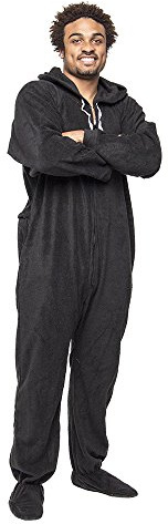 Forever Lazy Footed Adult Onesie - Black to Sleep - XS