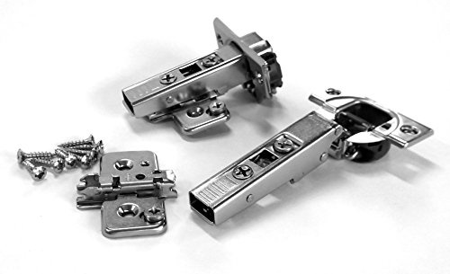 Blum Clip top BLUMOTION Hinges, 110 Degree, Frameless, with Mounting Plates (Full Overlay - 2 Pack (1 Pair))