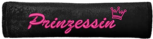 Gurtpolster Gurtschoner mit  Prinzessin  und Krone bestickt Stickerei Velour Klettverschluss Motiv