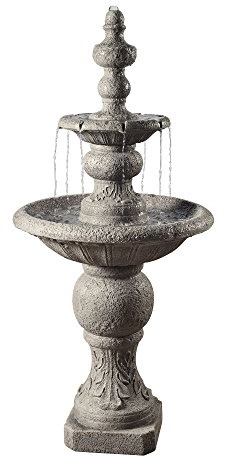 Teamson Home Fuente de Agua del Jardín, Cascada de 2 Niveles para Exteriores