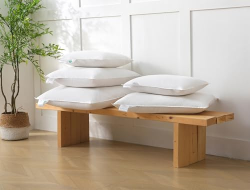 Littens - 2 Pack 22 x 22 Duck Feather Cushions Pads Inners Inserts Fillers with 230TC Down-Proof 100% Cotton Casing - Heavy Filling Inners Inserts (55cm x 55cm)