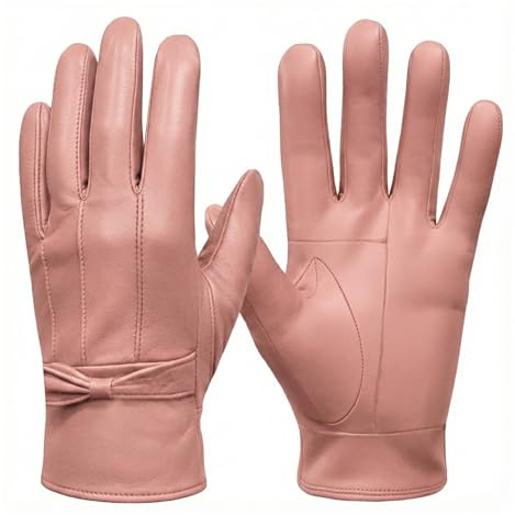 Ladies Winter Leather Driving Gloves Soft Fleece Lined Thermal Gloves | Premium Ladies Leather Gloves With Warm Fleece Lining, Thermal Protection & Comfortable Fit For Driving And Outdoor Use