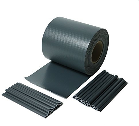 iFence PVC Sichtschutzstreifen 19cmX35 Meters inkl. 26 Clips Diverse Farben (Anthrazit 35m)