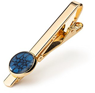 Classique Cercle Pince à Cravate Bijoux pour Homme (Style 10 - Bleu Foncé Or)