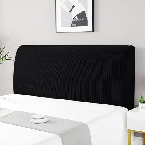 Stretch Kopfteilbezug für Bett - Dehnbare Saubdichte Schutzhülle, Husse, Abdeckung Cover für Gepolsterte Schlafzimmer Bettkopfteil, 130-170cm Schwarz