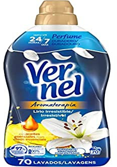 Vernel Suavizante Concentrado para la Ropa Aromaterapia Aceite de Jazmín y Lirio (70 Lavados), suavizante de ropa para una experiencia aromática hasta 200 días, suavizante líquido, versión antigua