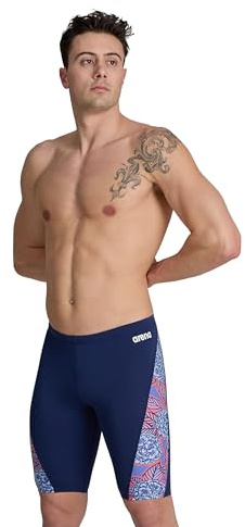 Arena Men's Standard Performance Hydrangea Bouquet Swim Jammer Athletic Swimwear Bathing Suit