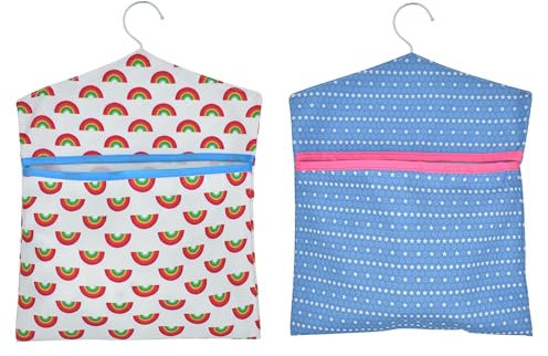 Lot de 2 Sacs à Pinces à Linge, 30 cm x 33 cm, pour Pinces à Linge, paniers Portables et Suspendus,Panier Pince à Linge,Sac a Linge,Panier Linge Pliable,Panier a Linge Pliable