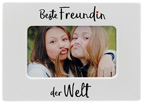 MIK funshopping Freundschaftsrahmen zum Bildformat 13 x 8 cm – Für ein harmonisches Heim, erweckt Erinnerungen – zeitlos, stilvoll, trendbewusst, mit praktischer Klappstütze (Beste Freundin der Welt)