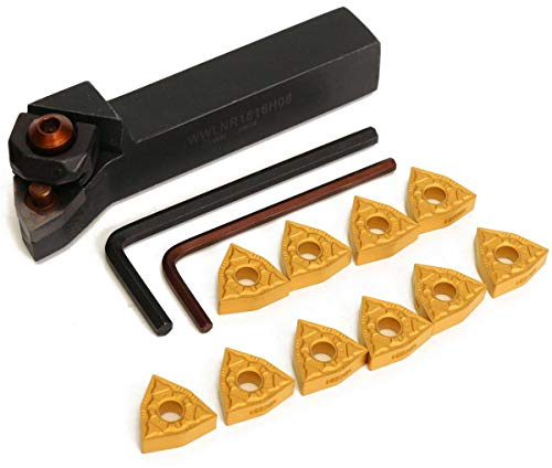 KATSU Portautensili Tornitura per Tornio con Inserti Indicizzabili 16X100mm con 10 Inserti WWLNR1616H08 e WNMG0804 Inserti 111100