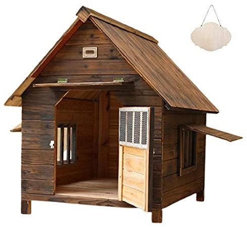 Small Medium and Large Kennels are Weatherproof Indoor and Outdoor Dog House with Door, Pet House Outdoor, Waterproof Coldproof Pet House Shelter Kennel, Raised Floor Wooden (Size:S(22*17.7*18.9Inch))