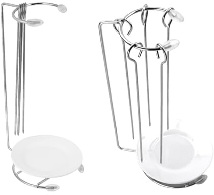 Hemoton Stainless Steel Barbecue Hangers with Drip Plates 2 Sets Vertical Skewer Rack for Outdoor Grilling Kebabs and Meat Cooking 11 Inch Bbq Accessory