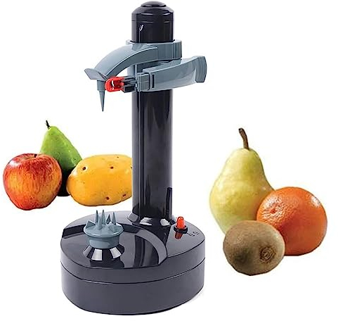 Pelador eléctrico, máquina peladora de Patatas automática Multifuncional, Herramienta giratoria for pelar Frutas y Verduras (Color : Black)