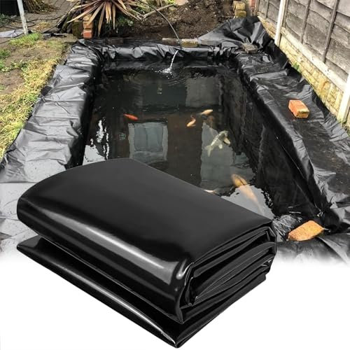 Revestimiento Negro para Estanque Forro Impermeable para Estanque 3x7m 5x6m 7x8m 8x10m Membrana Grande para Estanque de Peces Lona Plegable para Estanque de 0.12mm para Fuente Jardín Lago Artificial(3