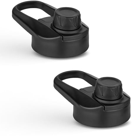 Vinsun Replacement Lid Set for Stainless Steel Sport Water Bottles - Screw Cap Lid ø57mm with Drinking Opening - Leakproof, BPA Free, Silicone Seal