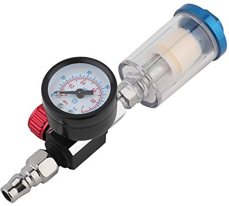 Filtro Separador de Aceite de Agua, 1/4 Pulg. 0-140 PSI Válvula Reguladora de Ajuste de Aire Regulador de Presión de Agua Accesorio de Compresor de Aire