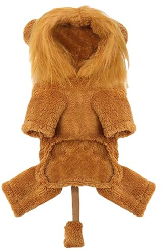 Felpa con Cappuccio Leone per Gatto, Costume da Leone per Cane | Vestire Cosplay per Animali Domestici - Costume di Natale per Cane Divertente e Caldo Adorabile per Barboncino, Carlino, Shih Tzu