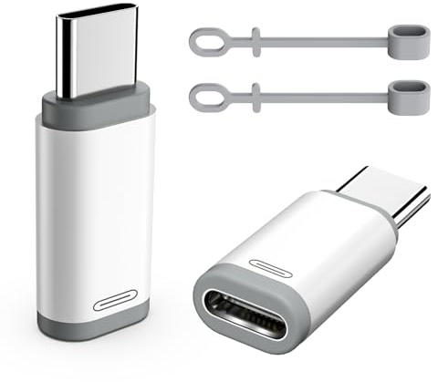TiMOVO Adattatore da Lightn-ing Femmina a USB C Maschio, USB-C a Lightn-ing con Anti-Lost Loop, Carica e Sincronizzazione Dati per i-Phone 17/16 Pro Max Plus, i-Pad PRO/Air, Non per Audio/OTG