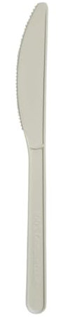 vidoelettronica 100 coltelli riutilizzabili biodegradabili e compostabili bianchi posate in fibra di zucchero 2 cf x 50 pezzi stoviglie bio Eco Friendly (100)