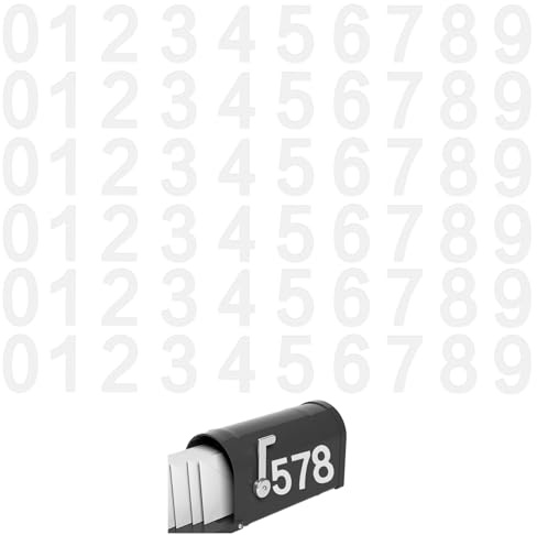 80 Stück Klebezahlen 5cm Hausnummer Klebend 0–9 Zahlen zum Aufkleben Selbstklebend Briefkasten Aufkleber Zahlen Wasserdicht Reflektierende Nummer Stickers für Haus Tür Adressnummer (Weiß)