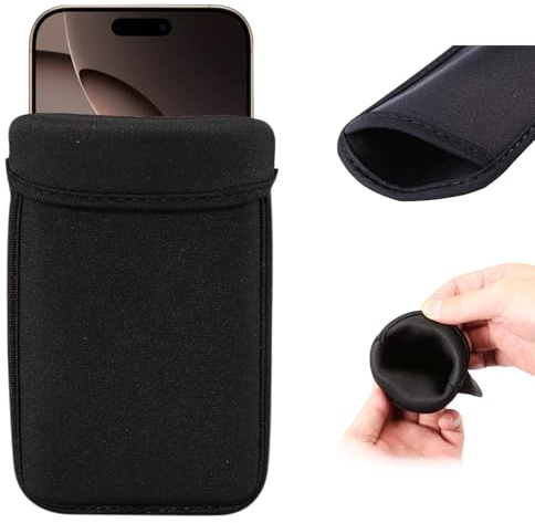 Neopren mobiltelefonficka för iPhone 16 15 14 13 12 Pro Max, 2 st universell mobiltelefonstrumpa mobiltelefonfodral för Samsung S25 Ultra, S24, S23, Note20 5G, S20, 9,5 x