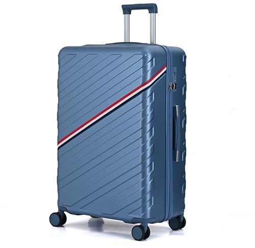 CALDARIUS Suitcases | Lightweight | Hard Shell Suitcases | 4 Silent Dual Spinner Wheels | TSA 3 Digit Combination Lock | Aluminium Telescopic Handle | Luggage Sets (Blue, Large)
