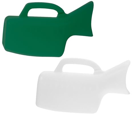 EXQUIMEUBLE Botella de Orina Femenina 1000 Ml, Set 2 Piezas Blanco y Verde, Urinario Portátil para Mujer, Material Resistente, Uso Doméstico y Viajes, Recipiente Práctico para Hospital