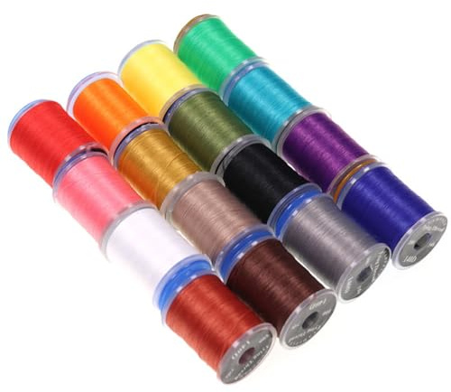 Kivivaka Kit filo per legare mosche 140D, filo di nylon non cerato, mosche asciutte bagnate, compatibile con bobina standard, multicolore