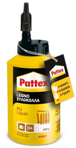 Pattex Adesivo Legno pu Liquid, per Incollaggio di Manufatti in Legno, Resiste a Forte Umidità, Serramenti, Mobili da Giardino 250 g
