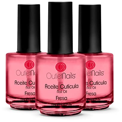 Pack de 3 Aceites de cutícula - Fresa 15ml / Ideal para uñas/Manicura Francesa/Cuidado de manos