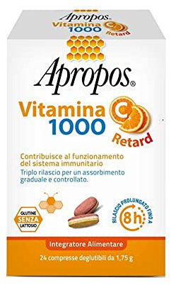 Apropos Vitamina C 1000 Retard Integratore a Rilascio Prolungato, 24 Compresse