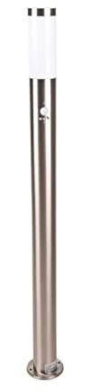 Novatool Gartenlampe I 110 cm I mit Bewegungsmelder I Edelstahl I IP44 I E27 Sockel I Gartenleuchte Stehlampe Säulenlampe außen Außenlampe Aussenleuchten Sockelleuchte Pollerleuchte Wegeleuchte…