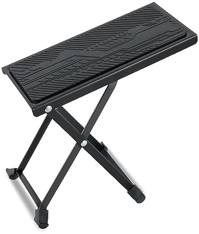 EASTROCK Gitarre Fußbank und Fußstütze Nagelloses Design Hocker für Klassische,Akustische,Elektrische Gitarre höhenverstellbar mit Stabil Fußstuhl um Palying-Hobits zu kultivieren(Schwarz)