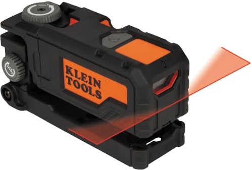Klein Tools 93PTL Magnetic Pocket Laser Level, Bright Red Leveling and Alignment Tool, Class 2, ≤ 1mW, 3 Bubble Vials, 360-Degree Wall Attachment, Picture Hanging