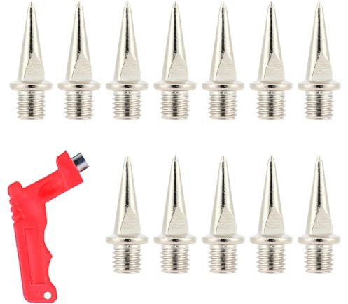 Cosswe 60pcs Cross Country Spikes and Stainless Steel Track Golf Shoe Spikes Athletic Metal Spikes with Spike Wrench, Replacement Spikes for Sprint Sports Short Running Track Shoes