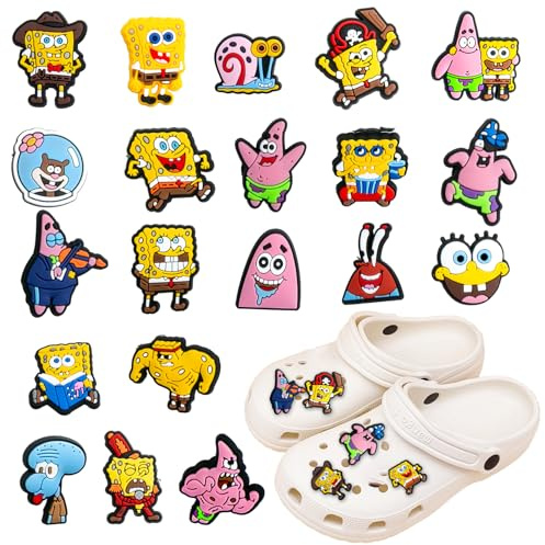 Shoe Charms Decorations Set- Cute Anime Charm Shoe Accessories PVC Cute Durable Cartoon Summer Clog Sandals Bracelet Badges Wristband Pins for Party Boys Girls Teens Party Favors Gifts Kids Adults