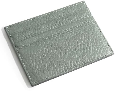M-Plateau Credit Card Wallet, Super Slim Card Holder, Genuine Leather Wallet for Man and Women with 6 Card Slots and 1 Pocket (Light Green)