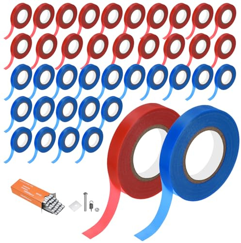 M METERXITY 40-Pack Garden Tie Tape, 3937 Feet x 0.47 Inch Tying Tape W 10000pcs Staples for Plant Tying Machine/Grapes/Climbing Plants/Raspberries/Tomatoes/Vining Vegetables Flowers