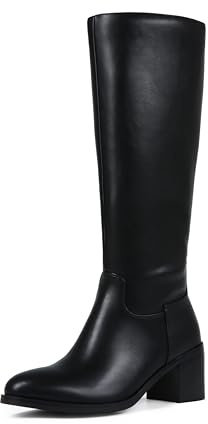 Abbleet Women's Knee High Boots Wide Calf Boots Stretch Opening Boot