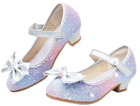 Mokayu Princess Shoes Girls Glitter Mary Jane Low Heels Sandal Toddlers Sequin Party Wedding Birthday Prom Cosplay Shoe Ballet Dress Up
