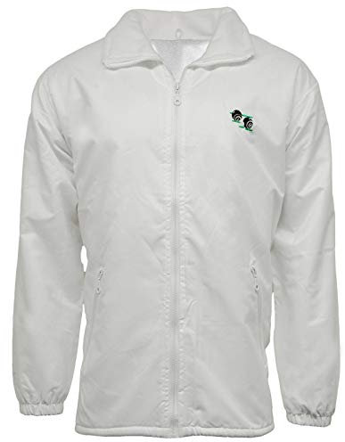 Unisex Bowls Waterproof Fleece Lined Jacket with Detachable Hood (Large) White