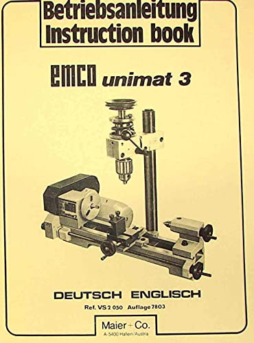 EMCO Unimat 3 Mill Metal Lathe Instruction Manual