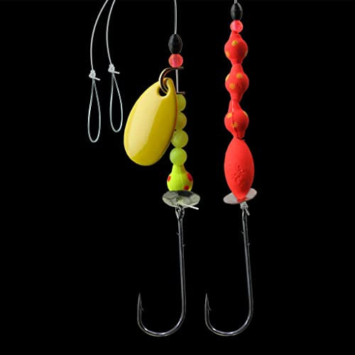 Jenzi DEGA Nachläufer-Vorfach für Butt-Löffel, Verschiedene Ausführungen, 35cm oder 70cm Länge, Hakengröße 1 BZW. 2, Durchmesser 0,35mm o. 0,40mm (E)