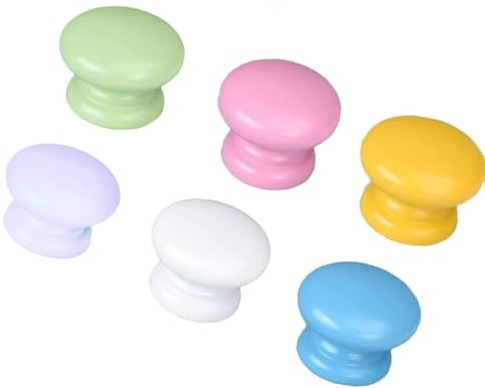Tingz 6 Pièces Tiroir de Porte Poignée,Bouton de Meubles,Unique Trou Rond Boutons de Tiroir,Boutons de Porte,Poignées de Meuble pour Placard Armoire Cuisine,chambre d'enfant
